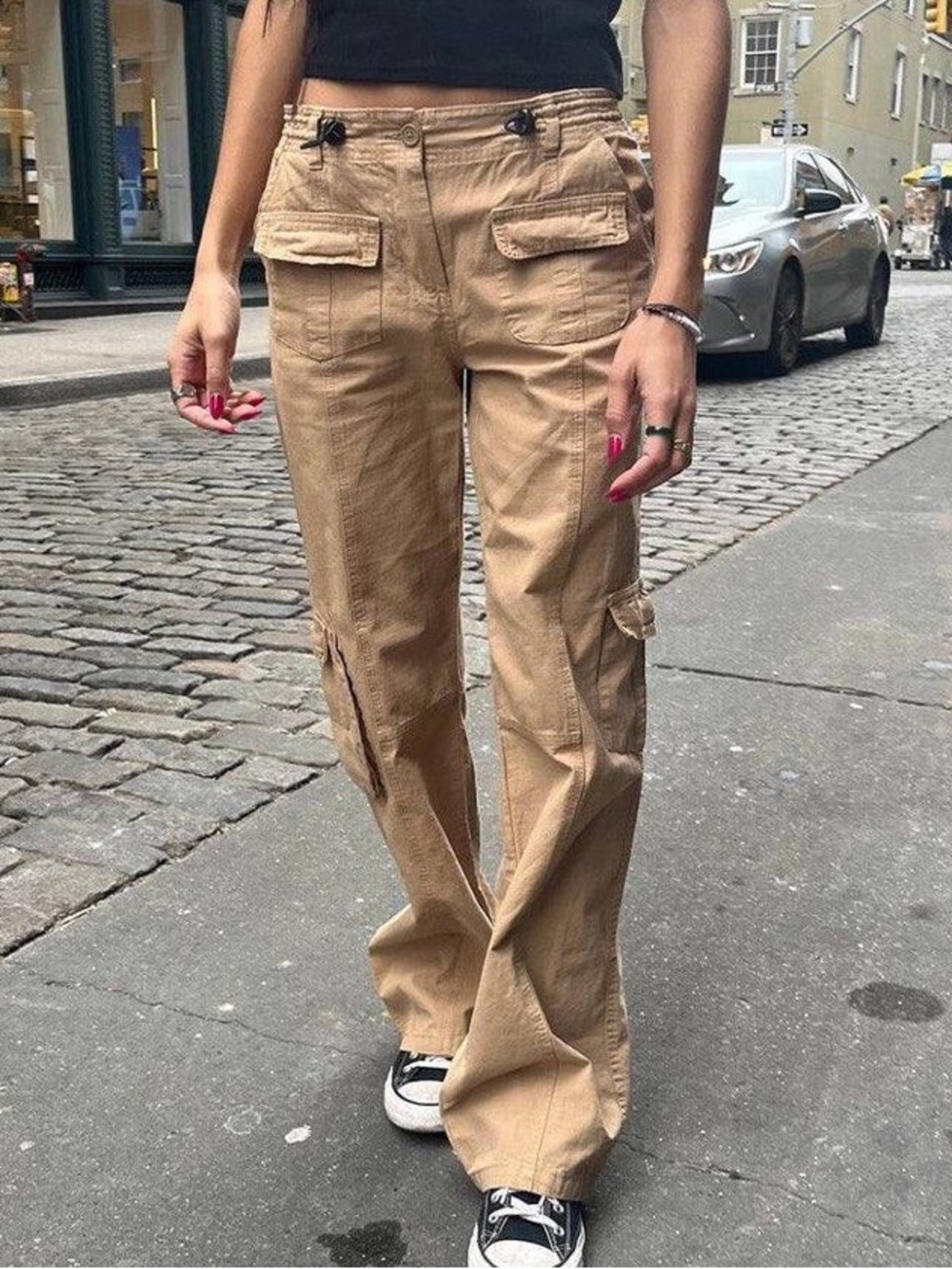 Brandy Melville Beige Kim Cargo Pants